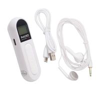 MOLERRI Mini Pocket FM Radio 300MAh Rechargeable Portable 76-108MHZ Radio with Backlight LCD Display Wired 3.5mm Headphones, Easy to Use