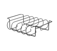 MOLERRI Non-Stick Stainless Steel Rib Rack for Grilling Holds 4 Rib Racks for Grilling Grill Racks Black