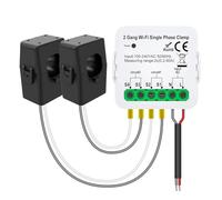 MOLERRI Tuya WiFi Intelligent Meter Tuya WiFi Smart Meter Current Transformer Sensor Clamp Statistician 1/2 Channel Import Power 80A 2CT