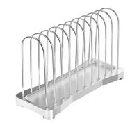 MOLERRI Vinyls Record Display Rack Metal Stand for 7" and 12" Albums 10-Slot Organizer for Music Lovers for Home and Office Silver