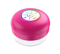 MOLERRI Waterproof Bluetooth Speaker LED Colorful Small Speaker Large Suction Cup for Bathroom & Outdoor Use Rose Red