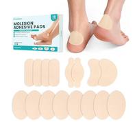 Moleskin Kit - Promifun Blisters Bandages for Foot, Toe, Feet,Finger - Mole Skin Patch for Blister,Callus - 16 Sheets of 4 Shapes,Beige
