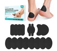 Moleskin Kit - Promifun Blisters Bandages for Foot, Toe, Feet,Finger - Mole Skin Patch for Blister,Callus - 16 Sheets of 4 Shapes,Black