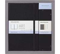 Moleskine 13 x 21 cm Large Art Collection Sketching Kit Notebook Sketching Album with Hard Cover and Elastic Closure, Paper Suitable for Pencils and Crayons, Black, 104 Pages
