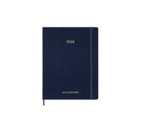 Moleskine Essential Planner 2025-2026, 15-Month Vertical Weekly Agenda, With Daily Time Slots, Flexible Cover, Blue Color, XXL Size 23.5x28.14