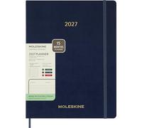 Moleskine Weekly Diary 2026-2027, Soft Cover 15 Month Vertical Essential Planner with Daily Time Slots, XXL Size 23.5x28.14 Cm, Sapphire Blue