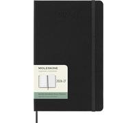 Moleskine 18 Monate Wochen Notizkalender 2026/2027, L/A5, 1 Wo = 1 Seite, Rechts linierte Seite, Fester Einband, Schwarz
