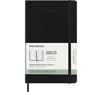Moleskine - 18-Month Weekly Planner/Diary, Pocket Planner 2022/2023, Weekly Notebook with Soft Cover and Elastic Closure, Size Large 13 x 21 cm, Colour Black
