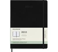 Moleskine - 18-Month Weekly Planner/Diary, Weekly Planner 2022/2023, Weekly Notebook with Hard Cover and Elastic Closure, XL Size 19 x 25 cm, Colour Black