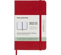 Moleskine - 18-Month Weekly Planner/Diary, Weekly Planner 2022/2023, Weekly Notebook with Hard Cover and Elastic Closure, Size Pocket 9 x 14 cm, Colour Scarlet Red