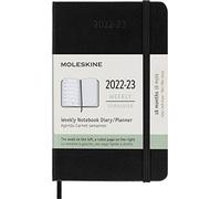 Moleskine - 18-Month Weekly Planner/Diary, Weekly Planner 2022/2023, Weekly Notebook with Hard Cover and Elastic Closure, Size Pocket 9 x 14 cm, Colour Black