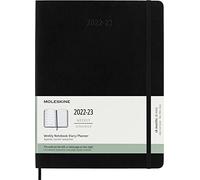 Moleskine - 18-Month Weekly Planner/Diary, Weekly Planner 2022/2023, Weekly Notebook with Soft Cover and Elastic Closure, Size X-Large 19 x 25 cm, Colour Black