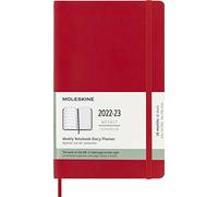 Moleskine - 18-Month Weekly Planner/Diary, Weekly Planner 2022/2023, Weekly Notebook with Soft Cover and Elastic Closure, Size Large 13 x 21 cm, Colour Scarlet Red