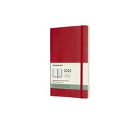 Moleskine - 2022 12-Month Weekly Large Softcover Notebook Scarlet Re - P245z