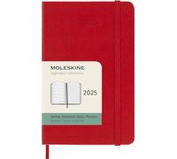 Moleskine - 2025 12-Month Weekly Pocket Hardcover Notebook Scarlet R - C245z