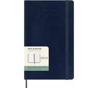 Moleskine Weekly Planner 2025-2026, 18-Month Weekly Planner With Note Space, Soft Cover and Elastic Closure, Large 13 x 21 cm, Colour Sapphire Blue