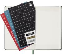 Moleskine Weekly Planner, 2026 Weekly Agenda 12 Months With Space For Notes, With Hard Cover and Elastic Closure, Pocket Size 9x14, Green Color