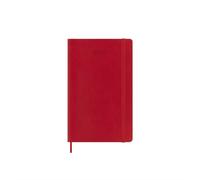 Moleskine Daily Planner, Daily Agenda 2026 12 Months, With Soft Cover and Elastic Closure, Large Format 13x21, Color Red