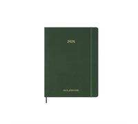 Moleskine Essential Planner 2025-2026, 15-Month Vertical Weekly Agenda, With Daily Time Slots, Flexible Cover, Myrtle Green Color, XXL Size 23.5x28.14