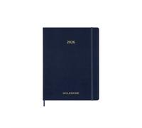 Moleskine Essential Planner 2025-2026, 15-Month Vertical Weekly Agenda, With Daily Time Slots, Flexible Cover, Blue Color, XXL Size 23.5x28.14
