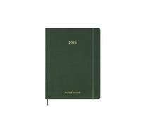 Moleskine Essential Planner 2025-2026, 15-Month Vertical Weekly Agenda, With Daily Time Slots, Flexible Cover, Myrtle Green Color, XXL Size 23.5x28.14