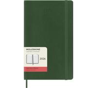 Moleskine Daily Planner, Daily Agenda 2026 12 Months, With Soft Cover and Elastic Closure, Large Format 13x21, Green Color
