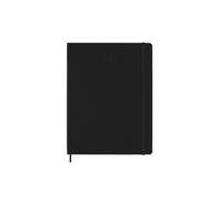 Moleskine Weekly Planner, Vertical Pro Weekly Agenda 12 Months 2025, Hard Cover and Elastic Closure, Black Color, Extra Large Size 19x25 cm
