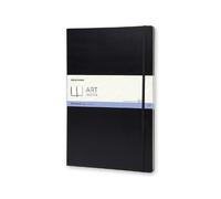 Moleskine Folio Sketchbook, Drawing Book with Hard Cover and Elastic Closure, Paper Suitable for Watercolors and Watercolor Pencils, Black Color, Size Large A3, 96 Pages