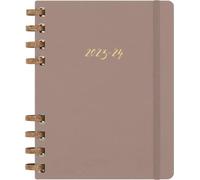 Moleskine Academic Monthly Planner 2023 -2024, 12-Month Weekly and Monthly Diary, University Agenda with Hard Cover, Size XL 20 x 25 cm, Crush Almond