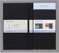 Moleskine Art Drawing Kit, Sketch Album With Blank Pages, Large, 13 x 21 cm, and 12 WaterColourPencils Set