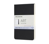 Moleskine 9 x 14 cm Pocket Size Art Sketchbook, Paper for Pencils, Charcoal, Pens, Fountain Pens and Markers Soft Cover, Colour Black, 48 Pages