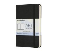 Moleskine 9 x 14 cm Pocket Size Watercolour Notebook Watercolour Notebook, Paper Suitable for Watercolour Pencils and Paints Hard Cover and Elastic Closure, Colour Black, 60 Pages