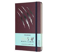 Moleskine Beauty and the Beast Limited Edition Notebook, Ruled Notebook Beauty & The Beast Theme with Stickers, Beast Theme Graphics, Large Size 13 x 21 cm, Plum, 240 Pages