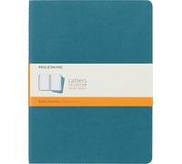 Moleskine Cahier Journal, Set 3 Notebooks with Ruled Pages, Cardboard Cover with Visible Cotton Stiching, Colour Brisk Blue, Extra Large 19 x 25 cm, 120 Pages