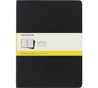 Moleskine Cahier Journal, Soft Cover, XL (7.5" x 9.5") Squared/Grid, Black, 120 Pages (Set of 3)