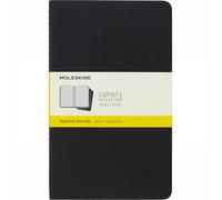 Moleskine Cahier Large Journal - Set of 3 Notebooks - 13 x 21cm - Black Squared