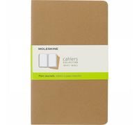 Moleskine Cahier Large Journal Set of 3 Plain Notebooks 13 x 21cm - Kraft Brown