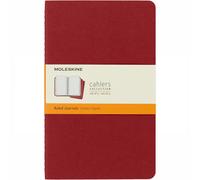 Moleskine Cahier Large Journal Set of 3 Ruled Notebooks 13 x 21cm Cranberry Red