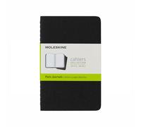 Moleskine Cahier Pocket Journal - Set of 3 Notebooks - 9x14cm - Black - Plain