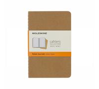 Moleskine Cahier Pocket Journal Set of 3 Ruled Notebooks 9 x 14cm - Kraft Brown