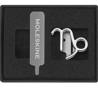 Moleskine Capricorn Pin for Notebook or Diary, Zodiac Symbol Pin, Personalise Elastic Closure, Personalised Gift Ideas, Silver Colour
