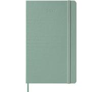 Moleskine Weekly Planner 2027, Hard Cover 12 Month Diary with Space for Notes and Elastic Closure, Large 13x21 Cm, Sage Green