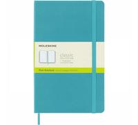 Moleskine Classic Notebook, Notebook With Plain Pages, Hard Cover and Elastic Closure, Light Blue, Large, 13 x 21 cm, 240 Pages
