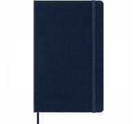 Moleskine Classic Plain Paper Notebook, Hard Cover and Elastic Closure Journal, Color Sapphire Blue, Size Large 13 x 21 cm, 240 Pages