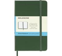 Moleskine Classic Dotted Paper Notebook, Hard Cover and Elastic Closure Journal, Color Myrtle Green, Size Pocket 9 x 14 cm, 192 Pages