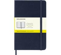 Moleskine Classic Dotted Paper Notebook, Hard Cover and Elastic Closure Journal, Color Sapphire Blue, Size Medium 11.5 x 18 cm, 208 Pages