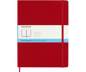 Moleskine Classic Dotted Paper Notebook, Hard Cover and Elastic Closure Journal, Color Scarlet Red, Size Extra Large 19 x 25 cm, 192 Pages