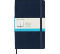 Moleskine Classic Dotted Paper Notebook, Soft Cover and Elastic Closure Journal, Color Sapphire Blue, Size Large 13 x 21 A5, 192 Pages