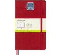 Moleskine - Classic Notebook Expanded, Plain Notebook, Hard Cover and Elastic Closure, Size Large 13 x 21 cm, Colour Scarlet Red, 400 Pages