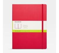 Moleskine : Classic Notebook : Hard Cover : Plain Paper : XL : 19 x 25cm : Scarlet Red